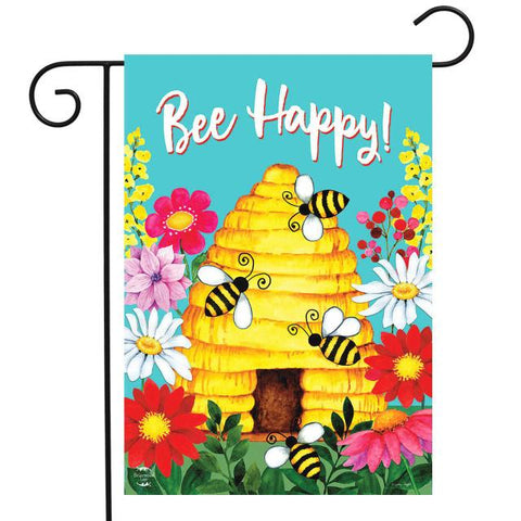 Bee Happy Hive Flag - 12.5 x 18 in