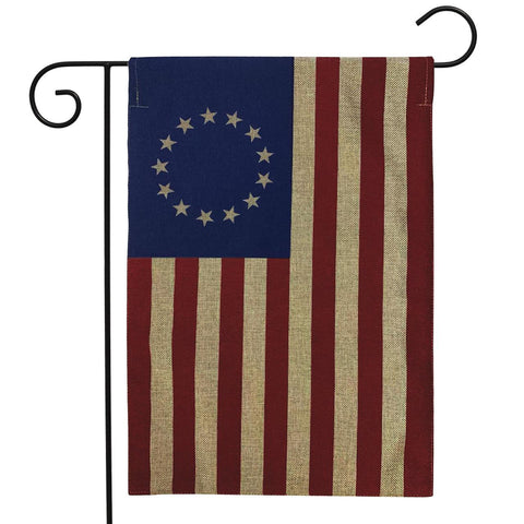 Betsy Ross Burlap Flag - 12.5" x 18"