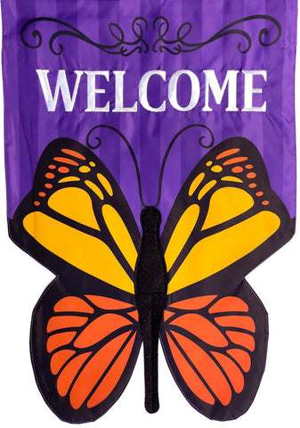 Sculpted Butterfly Flag - 12.5 X 18 inches - appliqued