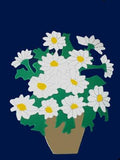 Potted Daisy on Navy - 12 x 18 in