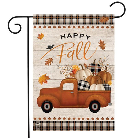 Happy Fall Pickup Truck Flag - 12.5 x 18 in