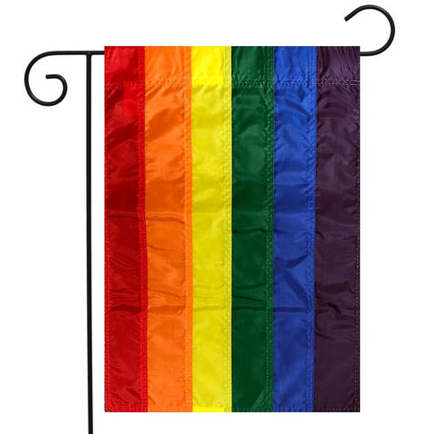 Rainbow-12.5 x 18 in embroidered garden flag