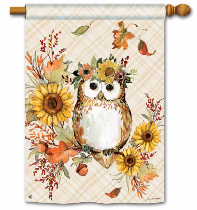 Autumn Owl BreezeArt® Flag - 28 x 40 in