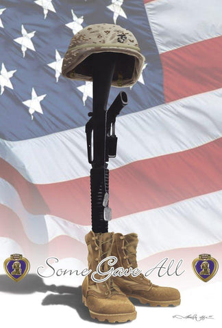 Some Gave All (Battlefield Cross) Flag - 28 x 40 in