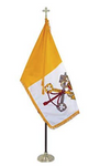 Papal Indoor Fringed Flag Set  - 3 x 5 ft