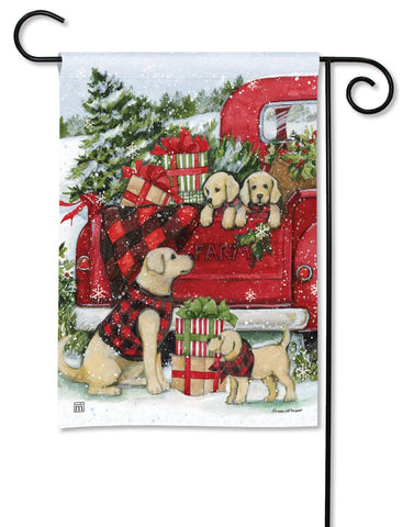 Christmas Puppies BreezeArt® Flag - 12.5 x 18 in