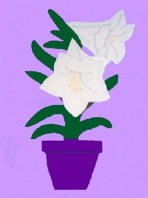 Easter Lily Flag on Purple - 12 x 18 in