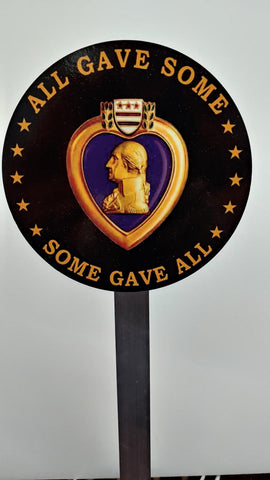 Grave Marker - Purple Heart Veteran - Aluminum with Vinyl