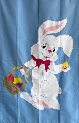 Hopping Easter Bunny Flag on Lt Blue - 3 x 4.5 ft
