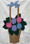 Hydrangea Basket (multi-colored)Flag on White - 28 x 40 in
