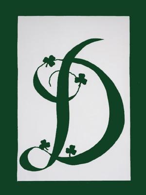 Irish Monogram Appliqued Flag - 12 x 18 in