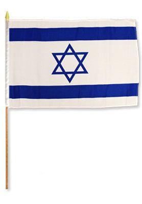 Israel Stick Flag - 12 x 18 in