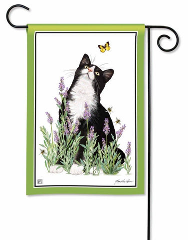 Lavender Cat BreezeArt® Flag - 12.5 x 18 in