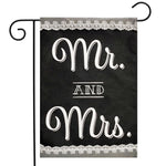 Mr. & Mrs. Wedding Burlap Garden Flag -- 12.5 x 18 in
