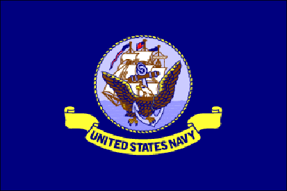 Navy Stick Flag - Polycotton - 12 x 18 in