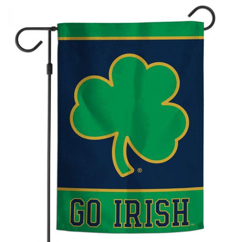 Notre Dame - 12.5 x 18 in Garden Flag - Go Irish Shamrock