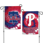 Phillies - 12.5 x 18 in Garden Flag - Double-sided - TieDyed Red, White, Blue - arrives approx 5/31