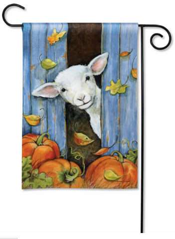 Pumpkin Farm Lamb BreezeArt® Flag - 12.5 x 18 in