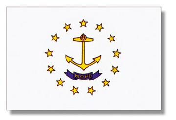 Rhode Island Stick Flag - 12 x 18 in