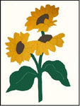 Sunflowers Flag on Off White - 3 x 4.5 ft