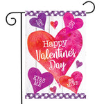 Valentine's Watercolor Hearts Flag - 12.5 x 18 in
