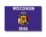 Wisconsin Stick Flag - 12 x 18 in