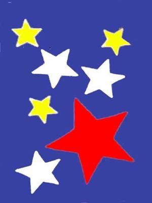 Patriotic Stars Flag on Royal - 12 x 18 in