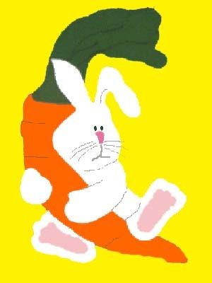 Bunny with Carrot Flag on Yellow - 3 x 4.5 ft