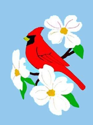 Spring Cardinal Flag on Lt Blue - 3 x 4.5 ft