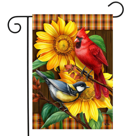 Fall Birds and Sunflowers Flag - 12.5 x 18 in