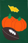 Pumpkin and Football Flag on Hunter - 12 x 18 in