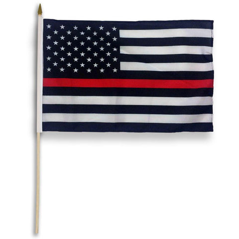 Thin Red Line U.S. Stick Flag - 12 x 18 in