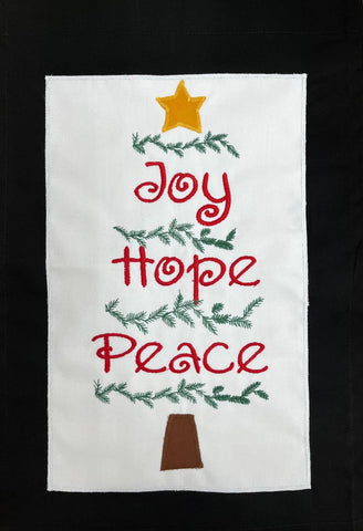 Joy Hope Peace Flag Framed on White/Black - 12 x 18 in