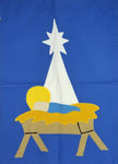 Nativity Flag on Royal - 12 x 18 in