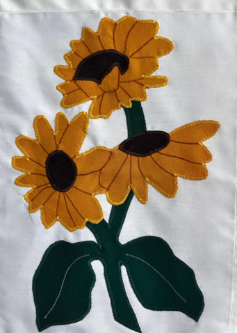 Sunflowers Flag on Off White - 12 x 18 in