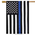 Thin Blue Line U.S. Flag - poly sewn - 28 x 50 in