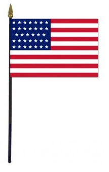 33 Star Civil War US Stick Flag (1859-1861) - 4 x 6 in (bases sold separately)