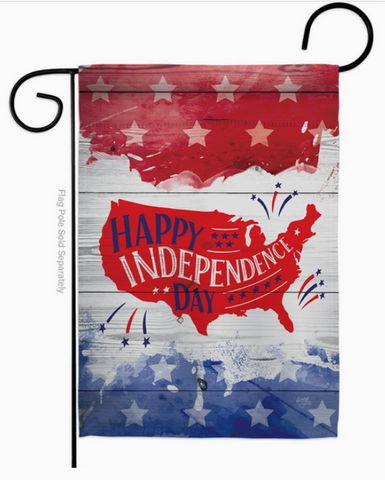 Happy USA Flag - double-sided - 13 x 18.5 in