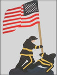 9-11 Flag Raising Flag on Grey - 3 x 4.5 ft