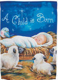 A Child is Born Flag - double-sided - 13 x 18 in