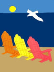 3 Beach Chairs Flag on Royal - 3 x 4.5 ft