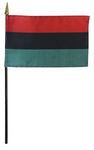 African American Stick Flag - 4 x 6 in (bases sold separately)