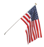 Aluminum Pole- 3/4 inch w/US printed 3x5 ft flag