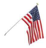 Aluminum Pole- 3/4 inch w/US printed 3x5 ft flag