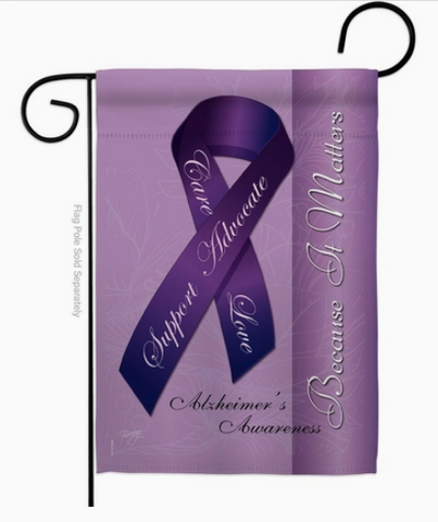 Alzheimer's Support Awareness Flag - double-sided - 13 x 18.5 in