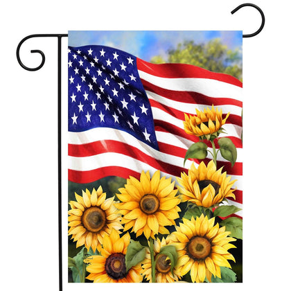 American Sunflowers Flag - 12.5 x 18 in