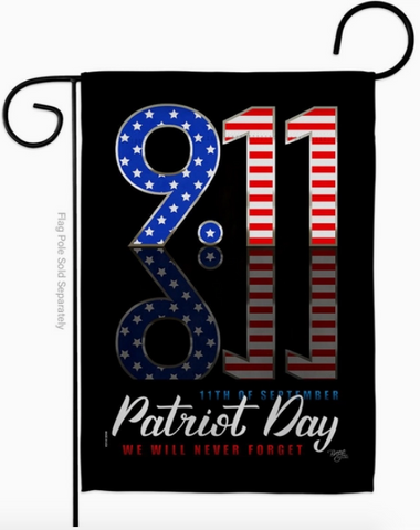 Americana Patriot Day 9-11 Flag - double-sided - 13 x 18.5 in