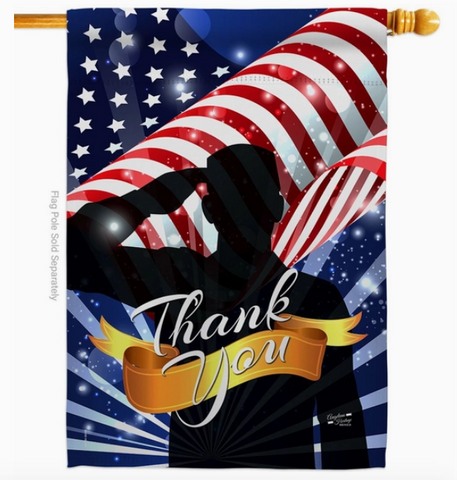 Armed Forces Thank You Flag - 28 X 40" double -sided