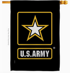 Army Flag - 28 X 40" double -sided Black w/Star