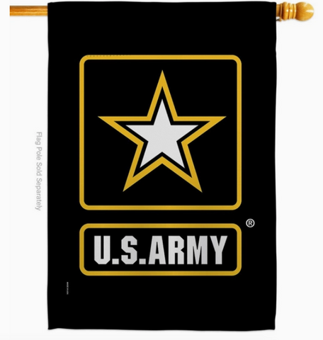Army Flag - 28 X 40" double -sided Black w/Star